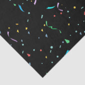 Kleurrijke Papier Confetti op Zwart | Weefselpapie (Detail)