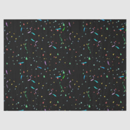 Kleurrijke Papier Confetti op Zwart | Weefselpapie