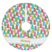 Kleurrijke papierbomen Gepersonaliseerde Kerstbors Kerstboom Rok (Voorkant)
