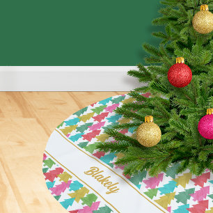 Kleurrijke papierbomen Gepersonaliseerde Kerstbors Kerstboom Rok