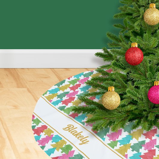 Kleurrijke papierbomen Gepersonaliseerde Kerstbors Kerstboom Rok
