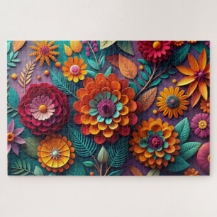 Kleurrijke papieren bloemen legpuzzel