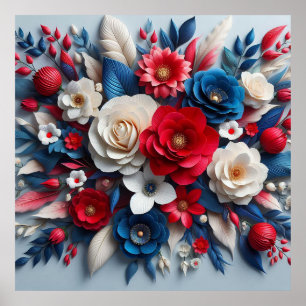 🌸 Kleurrijke papieren bloemendecoratie voor ambac Poster