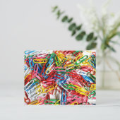 Kleurrijke papieren clips Kantoor Briefkaart (Staand voorkant)