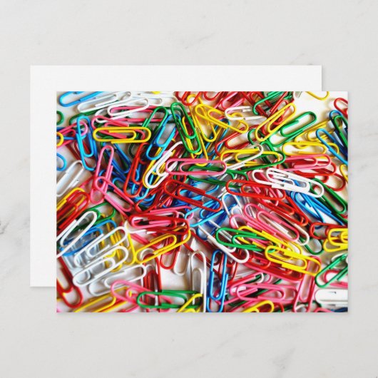 Kleurrijke papieren clips Kantoor Briefkaart (Voorkant / Achterkant)