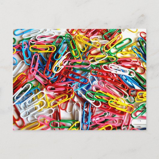 Kleurrijke papieren clips Kantoor Briefkaart (Voorkant)