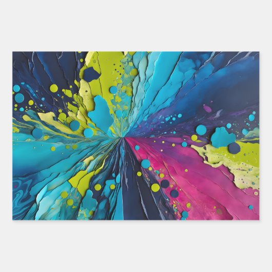 Kleurrijke Papieren Collage Art Wrapping Papieren  Inpakpapier Vel (Voorkant 2)