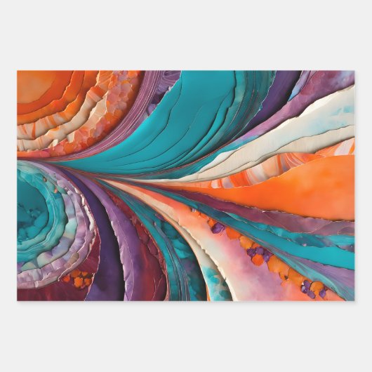 Kleurrijke Papieren Collage Art Wrapping Papieren Inpakpapier Vel (Voorkant)