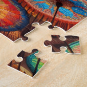 Kleurrijke Papieren Paraplu's Legpuzzel (Zijkant)