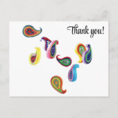 Kleurrijke Papieren Quilled Paisleys Bedankkaart Briefkaart (Voorkant)