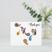 Kleurrijke Papieren Quilled Paisleys Bedankkaart Briefkaart (Staand voorkant)