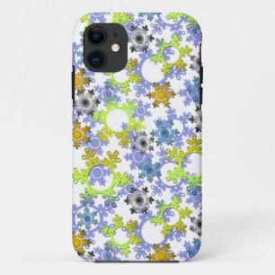 Kleurrijke papieren sneeuwvlokken op een witte ach Case-Mate iPhone case