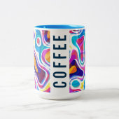 Kleurrijke papieruitsnijding abstract patroon tweekleurige koffiemok (Center)