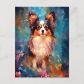 Kleurrijke Papillon hond Briefkaart (Voorkant)