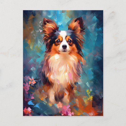 Kleurrijke Papillon hond Briefkaart (Voorkant)