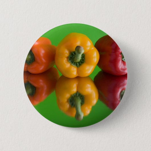 kleurrijke paprika ronde button 5,7 cm (Voorkant)