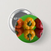 kleurrijke paprika ronde button 5,7 cm (Voorkant /achterkant)