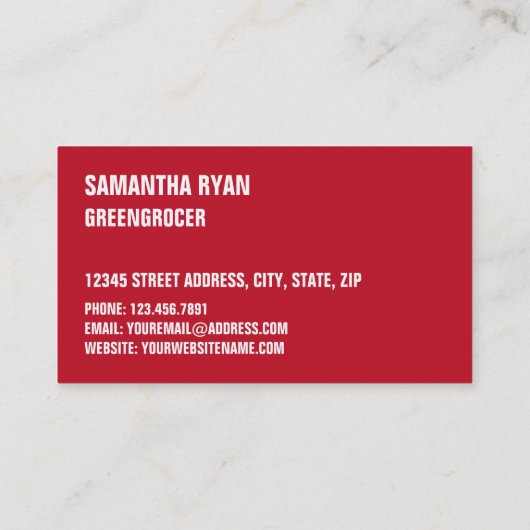 Kleurrijke paprika's, groenteboeren visitekaartje (Achterkant)