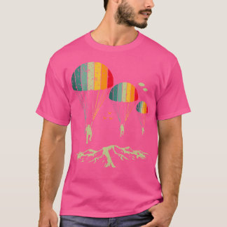 Kleurrijke parachute skydiving voor skydiving lief t-shirt