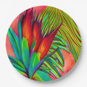 Kleurrijke Paradijsvogel Bloem Papieren Bordje (Voorkant)