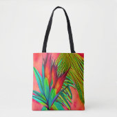 Kleurrijke Paradijsvogel Bloem Tote Bag (Voorkant)