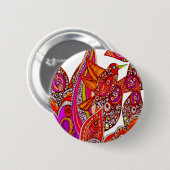 Kleurrijke Paradijsvogel Witte Button (Voorkant /achterkant)