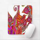 Kleurrijke Paradijsvogel Witte Muismat (Met muis)