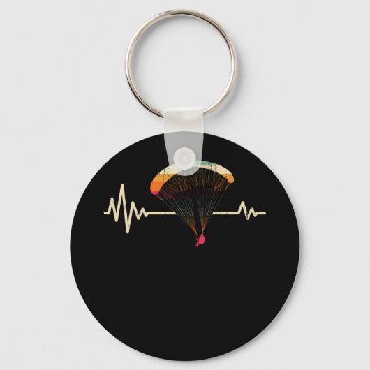  kleurrijke Paraglider hartslagzweefgetouwen Sleutelhanger (Voorkant)