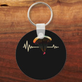  kleurrijke Paraglider hartslagzweefgetouwen Sleutelhanger (Voorkant)