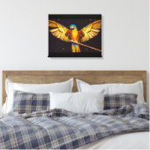Kleurrijke paraket Winged Bird Canvas Afdrukken (Insitu (Slaapkamer))