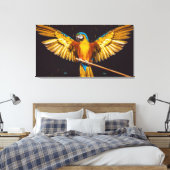 Kleurrijke paraket Winged Bird Canvas Afdrukken (Insitu (Slaapkamer))