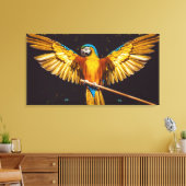 Kleurrijke paraket Winged Bird Canvas Afdrukken (Insitu (Woonkamer))