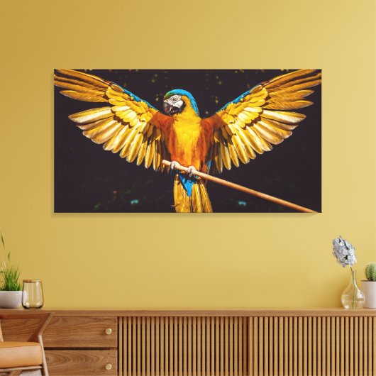 Kleurrijke paraket Winged Bird Canvas Afdrukken (Insitu (Woonkamer))