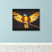 Kleurrijke paraket Winged Bird Canvas Afdrukken (Insitu (Houten vloer))
