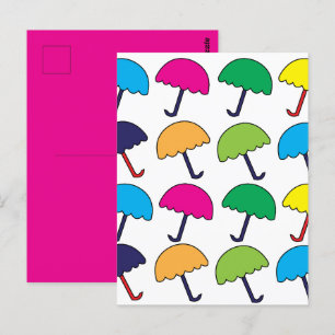 Kleurrijke paraplu briefkaart