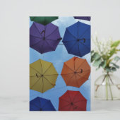 Kleurrijke paraplu briefpapier (Staand voorkant)