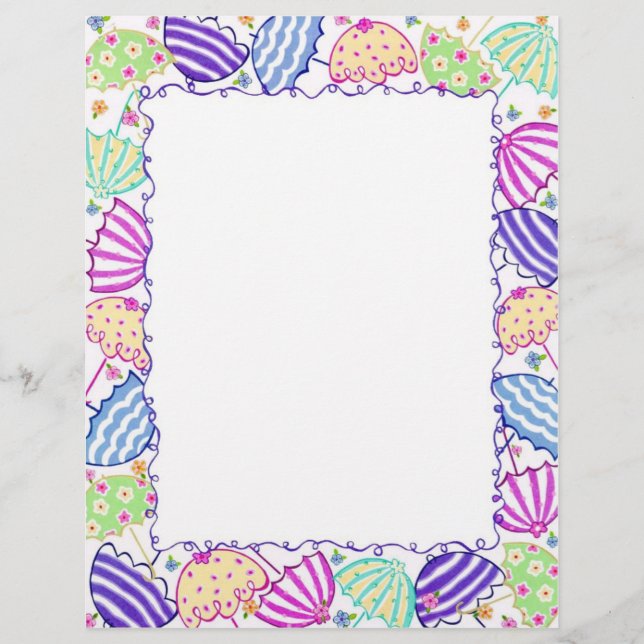 Kleurrijke paraplu briefpapier papier (Voorkant)