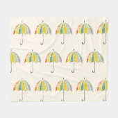 Kleurrijke paraplu – heldere en vrolijke regenacht fleece deken (Voorkant (Horizontaal))