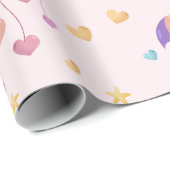 Kleurrijke paraplu met Schattigee wolken Cadeaupapier (Rol Hoek)