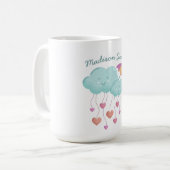 Kleurrijke paraplu met Schattigee wolken Koffiemok (Voorkant links)