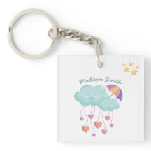 Kleurrijke paraplu met Schattigee wolken