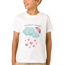 Kleurrijke paraplu met Schattigee wolken