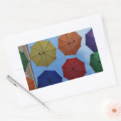 Kleurrijke paraplu rechthoekige sticker (Envelop)