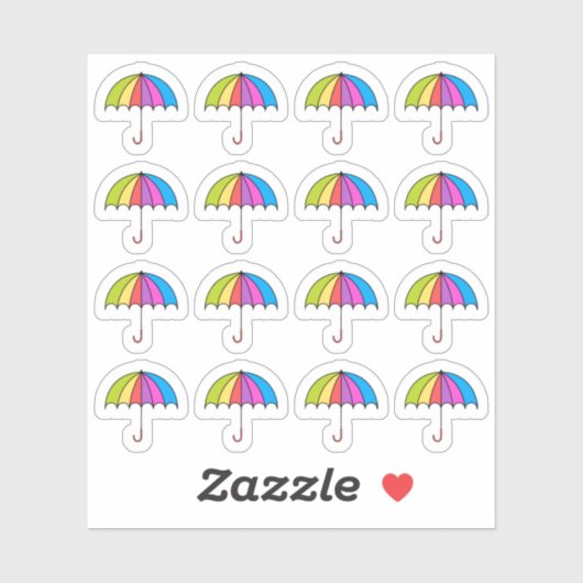 Kleurrijke paraplu regen tracker decoratieve plann sticker (Vel)