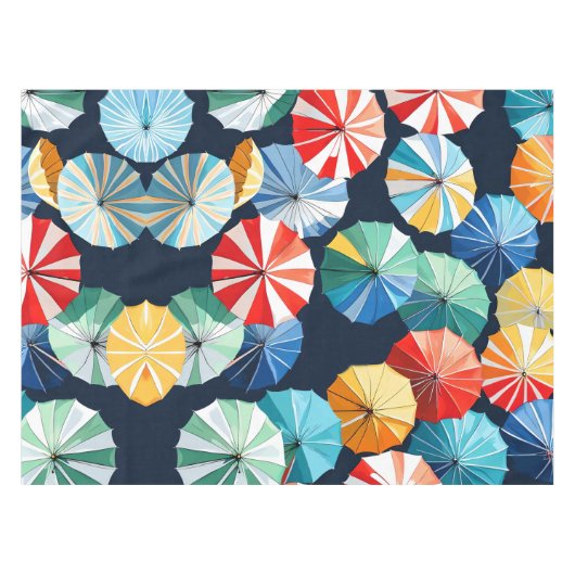 Kleurrijke paraplu tafelkleed (Voorkant (Horizontaal))