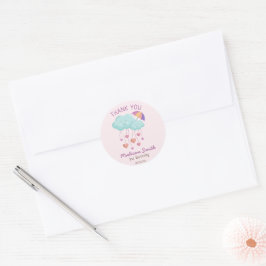 Kleurrijke Paraplu Verjaardag Kaart met Schattigee Ronde Sticker