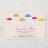 Kleurrijke Paraplu's Bruids Douche Uitnodiging (Voorkant / Achterkant)