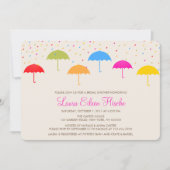 Kleurrijke Paraplu's Bruids Douche Uitnodiging (Voorkant)