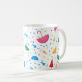 Kleurrijke paraplu's en confetti patroon koffiemok (Voorkant rechts)