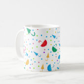 Kleurrijke paraplu's en confetti patroon koffiemok (Voorkant links)